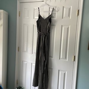 Black & White Striped Jumpsuit
